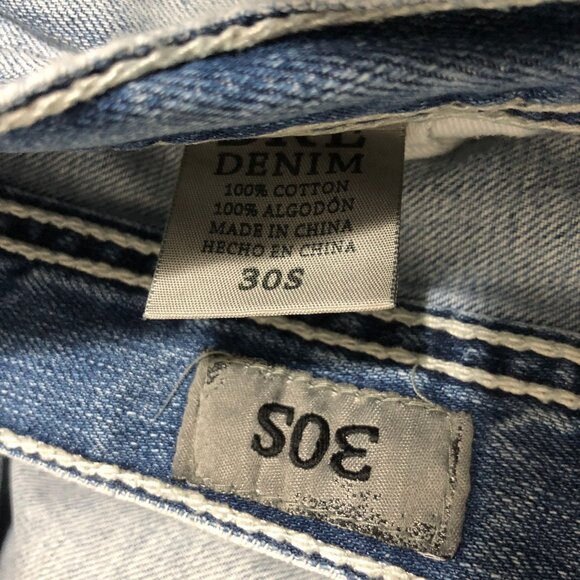 BKE Denim Carter Mens Blue Light Wash Jeans Straight Fit 100% Cotton Size 30S - Picture 5 of 5